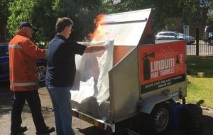 Bob Clark during fire training