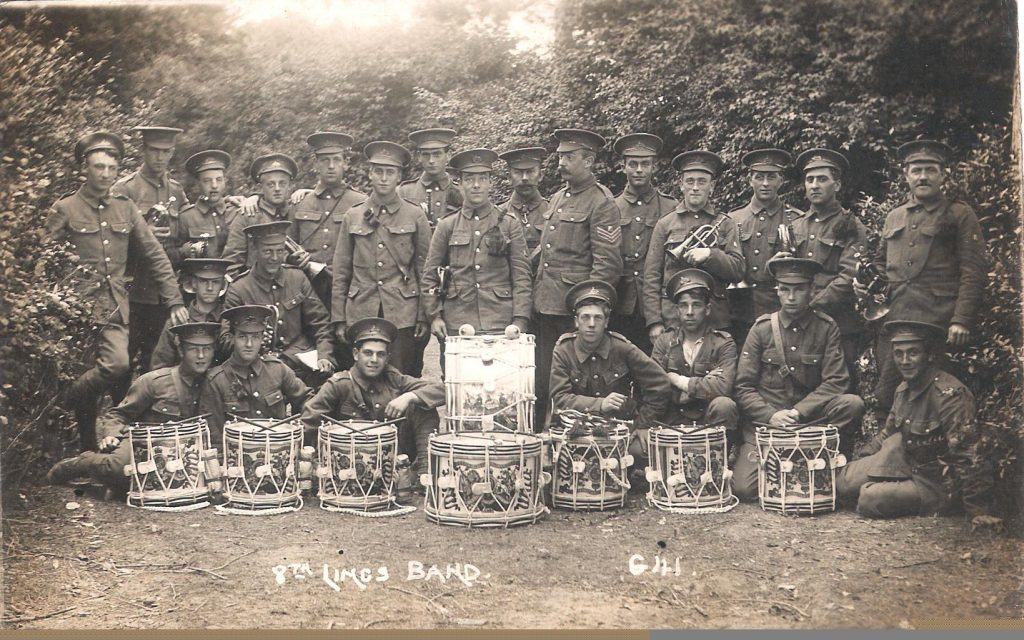 Charles william Clarke 5th from left back row 5th Lincs band