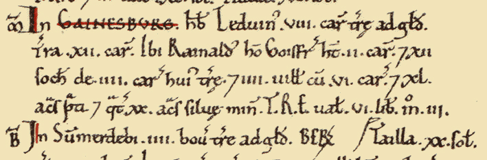 Gainsborough Domesday entry